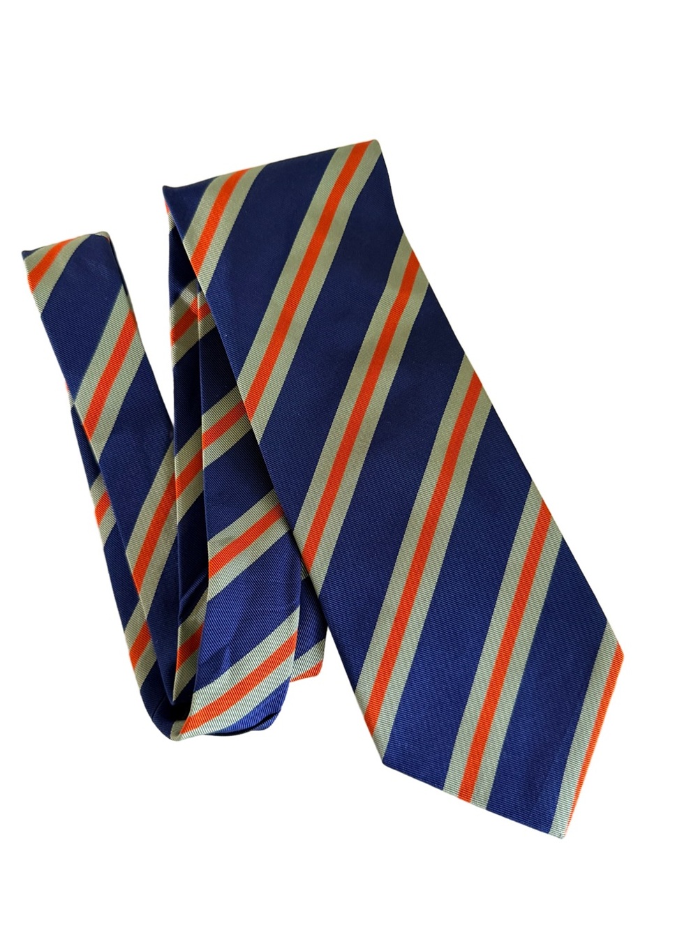 Vintage Tommy Bahama Off Island Silk Striped Tie Made in USA Blue Orange